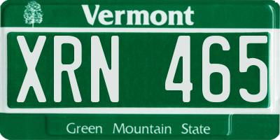 VT license plate XRN465