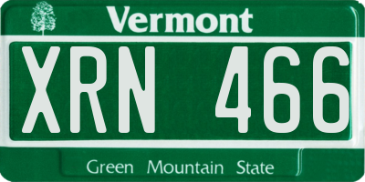 VT license plate XRN466