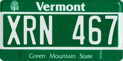 VT license plate XRN467