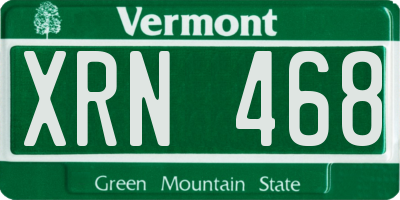 VT license plate XRN468