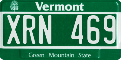 VT license plate XRN469