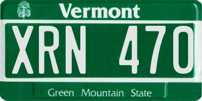 VT license plate XRN470