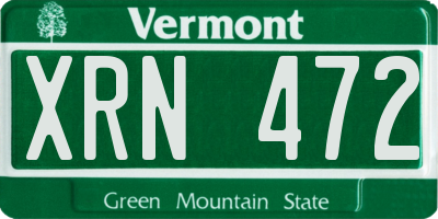 VT license plate XRN472