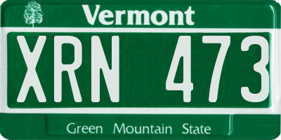 VT license plate XRN473