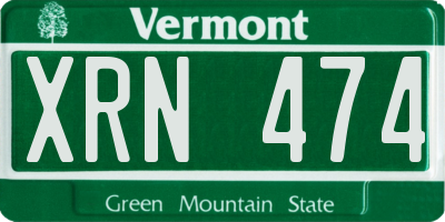 VT license plate XRN474