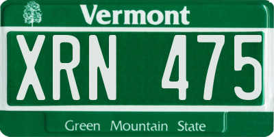 VT license plate XRN475