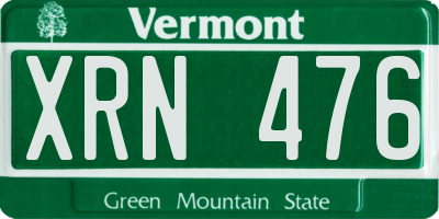 VT license plate XRN476