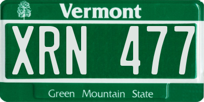 VT license plate XRN477