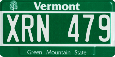 VT license plate XRN479