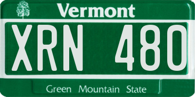 VT license plate XRN480