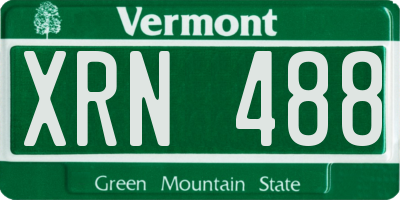 VT license plate XRN488