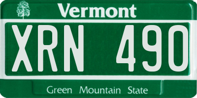 VT license plate XRN490