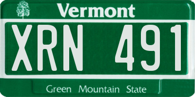 VT license plate XRN491