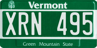 VT license plate XRN495
