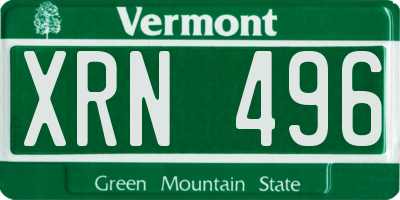 VT license plate XRN496