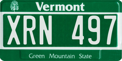 VT license plate XRN497
