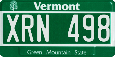 VT license plate XRN498