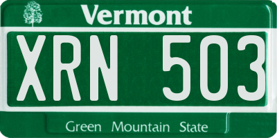 VT license plate XRN503