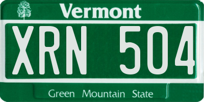VT license plate XRN504