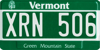 VT license plate XRN506