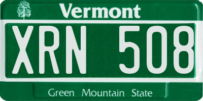 VT license plate XRN508