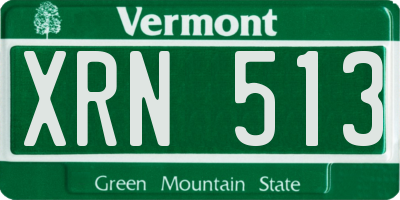 VT license plate XRN513