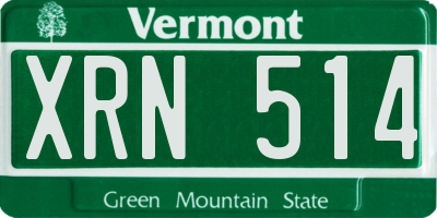 VT license plate XRN514