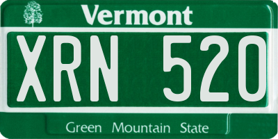 VT license plate XRN520