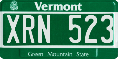 VT license plate XRN523