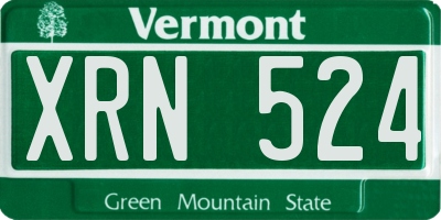 VT license plate XRN524