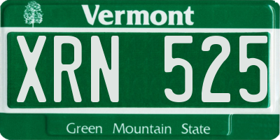 VT license plate XRN525