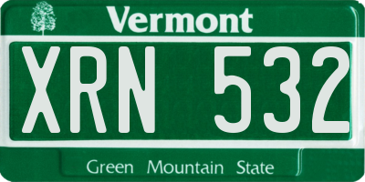 VT license plate XRN532