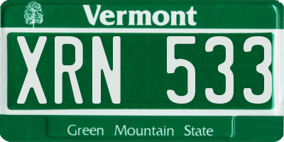 VT license plate XRN533