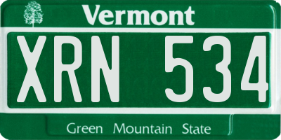 VT license plate XRN534