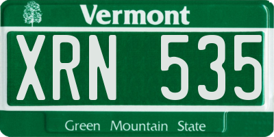 VT license plate XRN535
