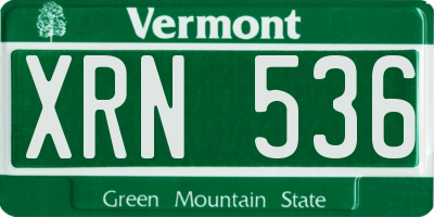 VT license plate XRN536