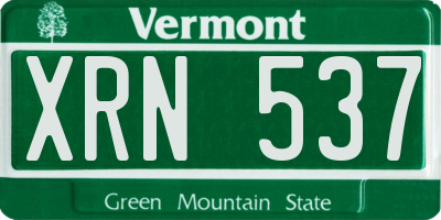 VT license plate XRN537