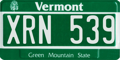 VT license plate XRN539