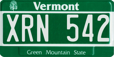 VT license plate XRN542