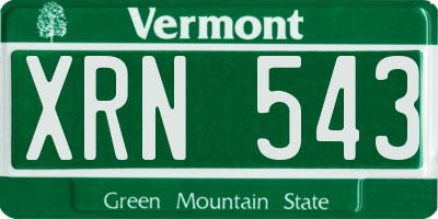VT license plate XRN543