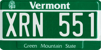 VT license plate XRN551