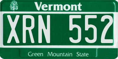 VT license plate XRN552