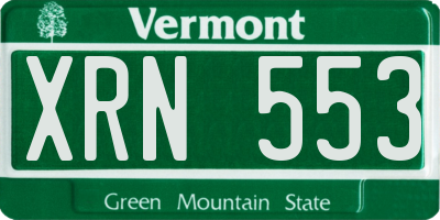 VT license plate XRN553