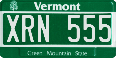 VT license plate XRN555
