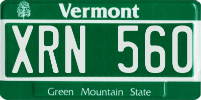 VT license plate XRN560