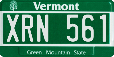 VT license plate XRN561