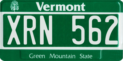 VT license plate XRN562