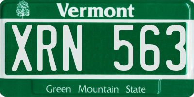 VT license plate XRN563