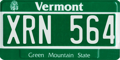 VT license plate XRN564