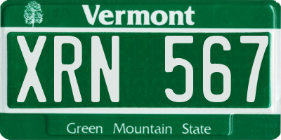 VT license plate XRN567